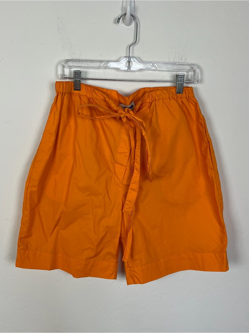 Nicholas Drawstring Paper Bag Shorts in Orange